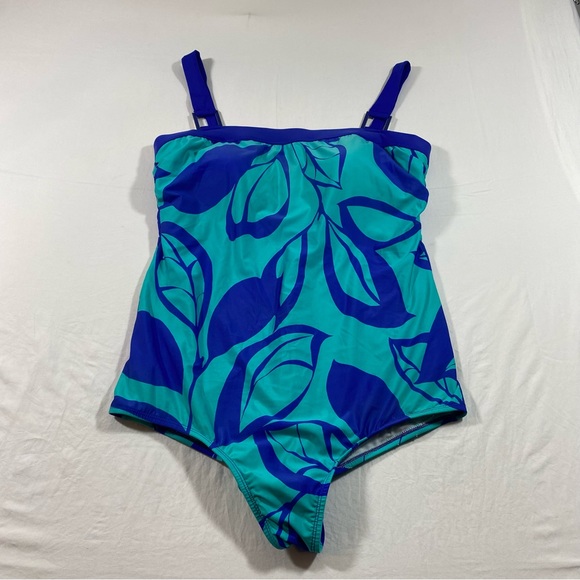 Jag swimsuit Women’s One piece XL Leaves Pattern Square padded Hawaiian swim - Picture 6 of 8